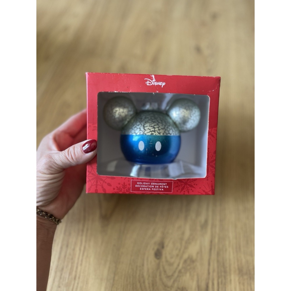 2021 Hallmark Disney Mickey Mouse Blue‎ Icon Glass Bulb